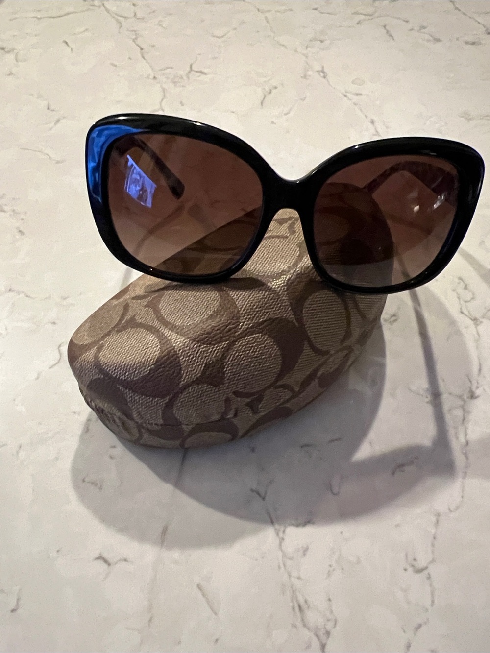Coach Black Sunglasses with Brown Gradient Lenses